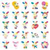 Sanrio Animation Design Floral Bunny Usahana Decals, Little Mochi Design Decals for Stationery and Phone Decoration