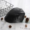 Autumn and winter PU leather forward hat women's niche face small cap retro beret painter hat tide