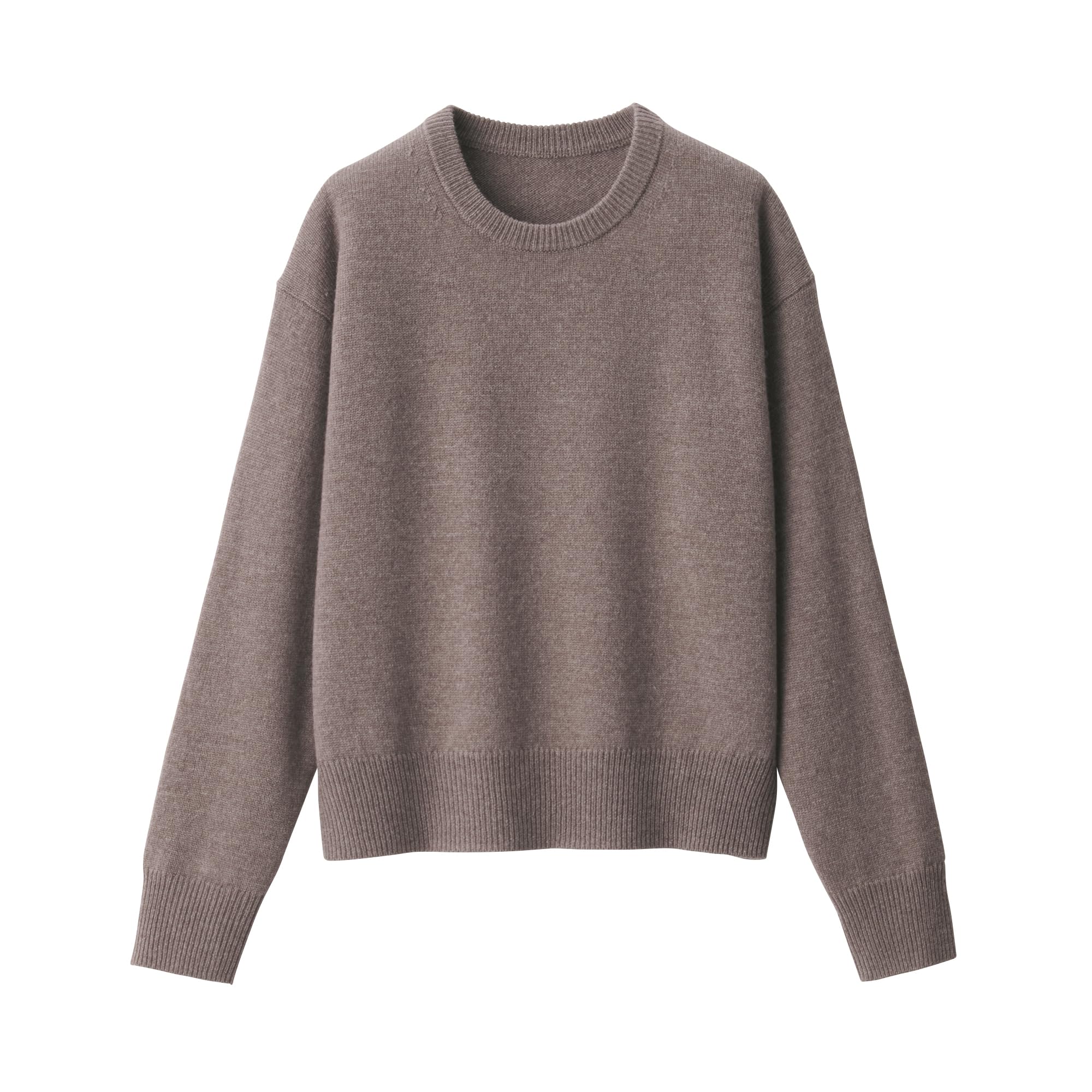 

MUJI Washable Wool Crew Neck Dark Mocha Size BA1P4A4A Women s Mid-Gauge Sweater, Brown, XS,