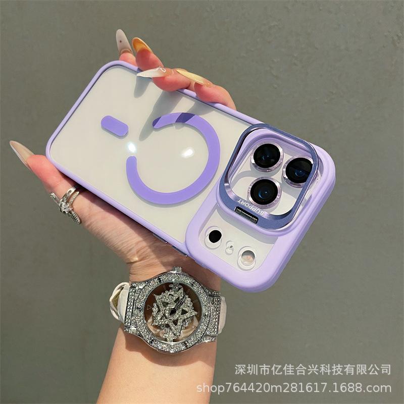 Apple 18Promax Lens Holder Magnetic Suction Mobile Phone Case, Suitable for IPhone17 with Lens Film 15 Anti-drop Case