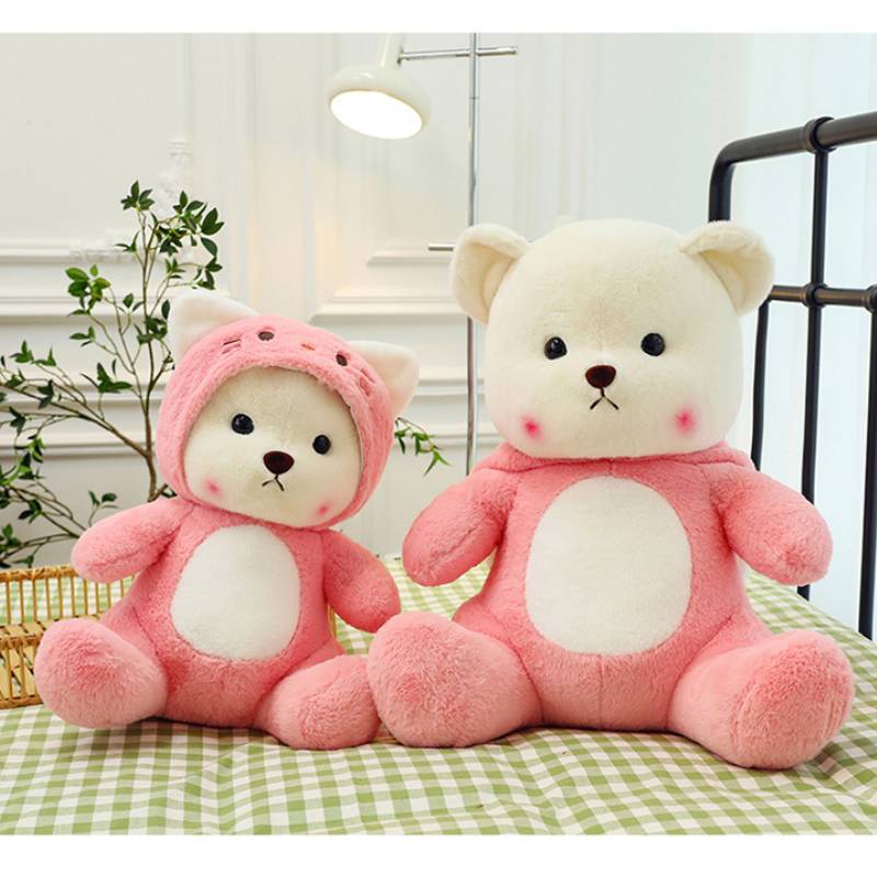 Transforming Doll Bear Plush Toy Sleeping Pillow Girl Child Gift Decoration