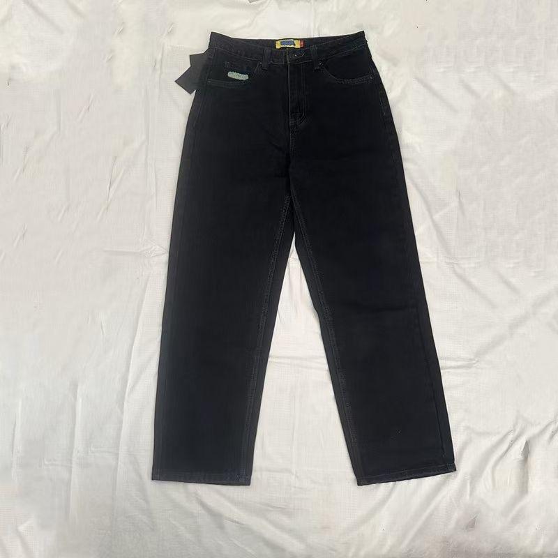 RogueWave Jeans Y2k Pants Black Jeans Wide Leg Men Retro Loose Fashion Trendy Pants Hip-Hop Streetwear Y2k American Street Casual Jeans