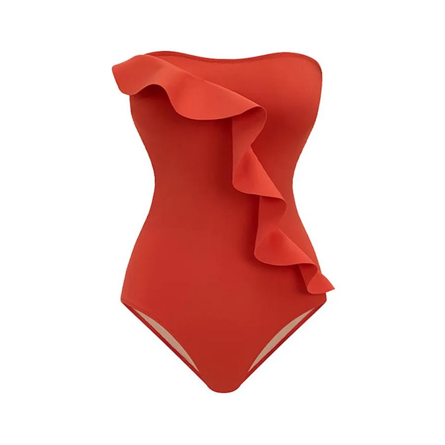 New Sexy Backless One-piece Swimsuit for Women Tight French Retro Mesh Skirt Swimsuit