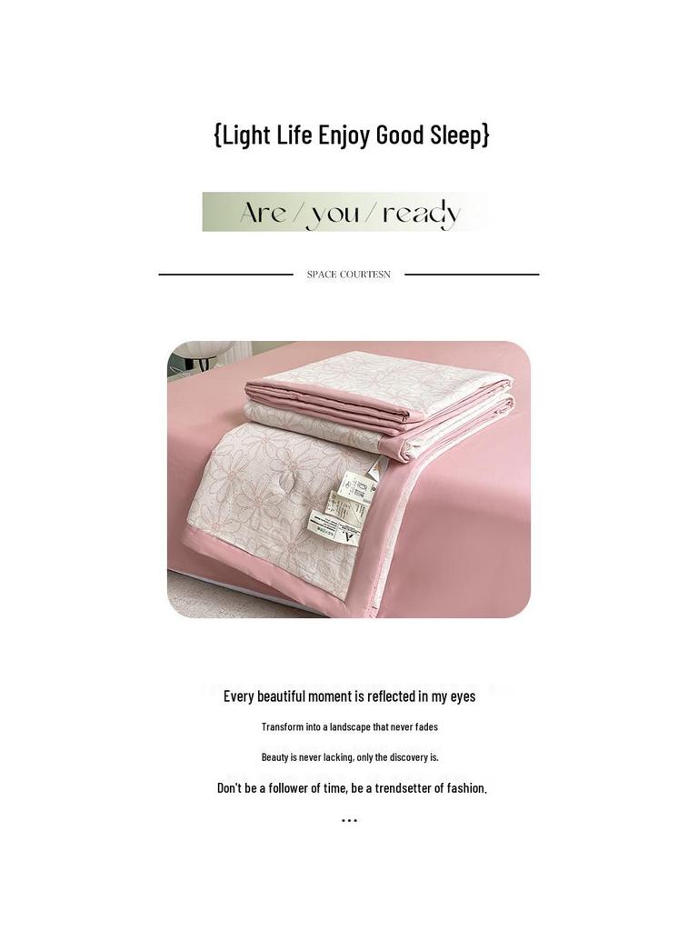 Pure Cotton Three-Layer Gauze Jacquard Summer Quilt Set - Cooling & Comfortable