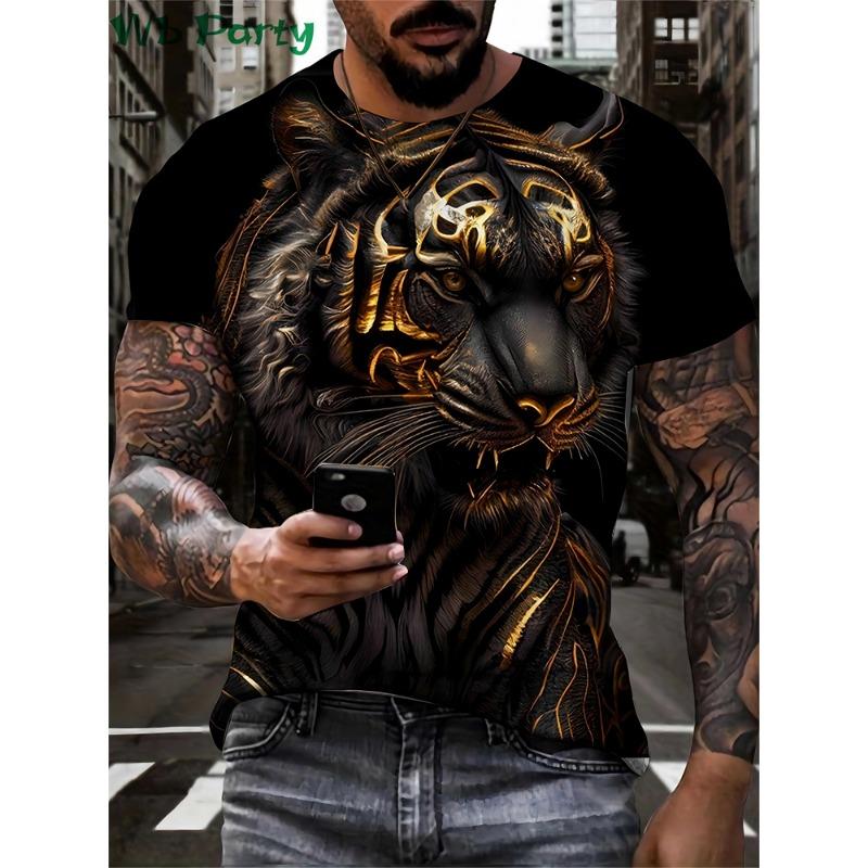 Tiger Print Clothes Men Graphic T shirts 3D Print Men s Summer Clothes T-shirt Man Short Sleeve Tee Tiger Shirts Graphic Tees XXS