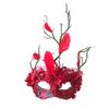 Maskenballmaske für Damen Venezianische Masken Weihnachten Damen Blumen Halbgesichtsmasken Augenmaske Cosplay Spitze Blumenastmaske