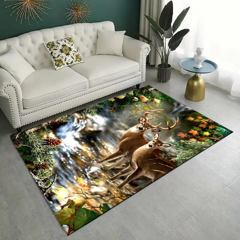 Large Area Rugs Deer Pattern Carpet for Living Room Bathroom Mat Creative Doormat Carpet for Bedroom Home Decor Alfombras Cool