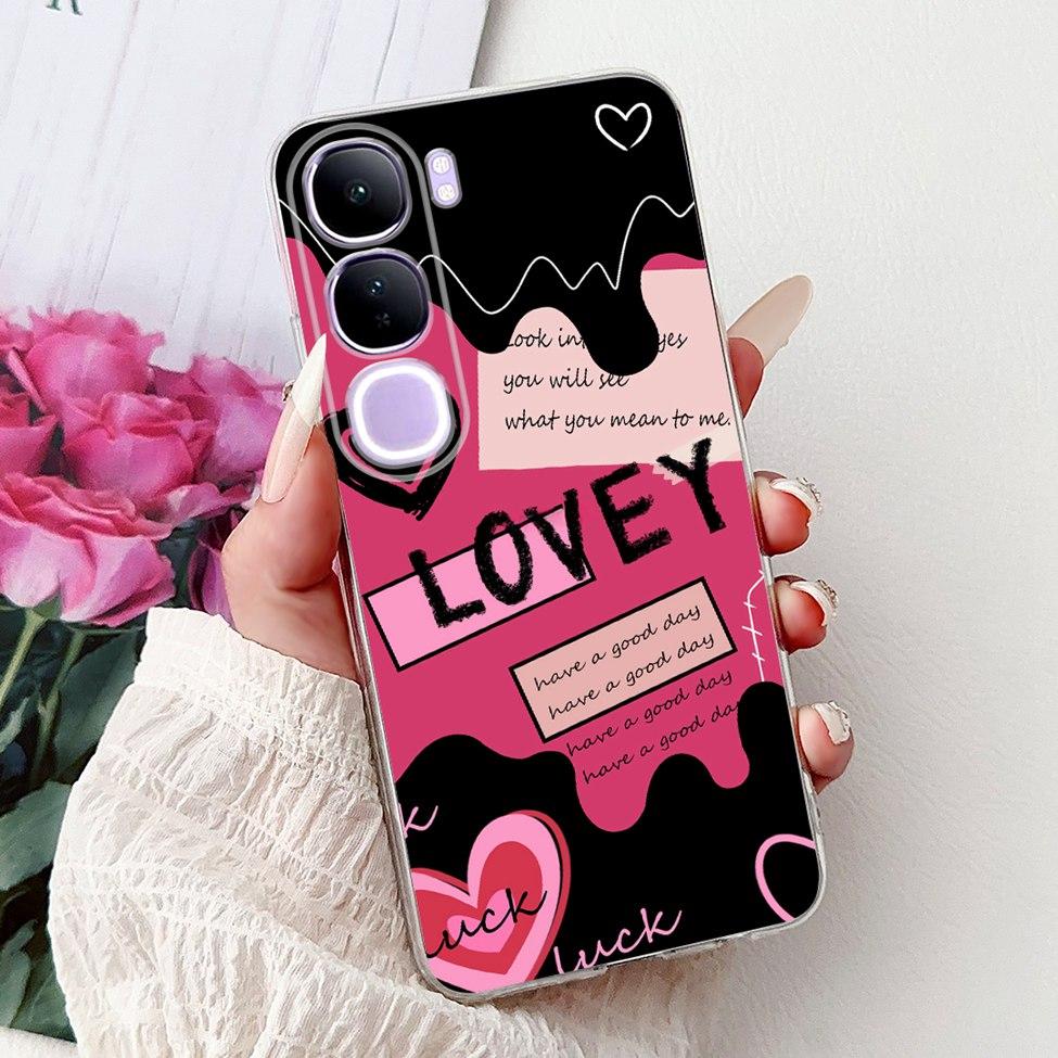 For Vivo V40 Lite 5G IDN Case V2417 Clear Cute Cat Fashion Butterfly Love Painted Soft Phone Case For Vivo V40 Lite 4G IDN Cover