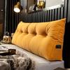 Headboard Triangular Pillow Headboard Wedge Cushion with Removable Cover Daybed Bolster Pillow with Side Pocket for Bed Reading Working