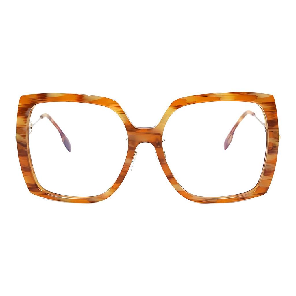Burberry B. Monogram Exclusive Logo Pattern Modern Square Sunglasses 4332F Women Sunglasses Yellow-Tortoiseshell B4332F-3915/SB-57
