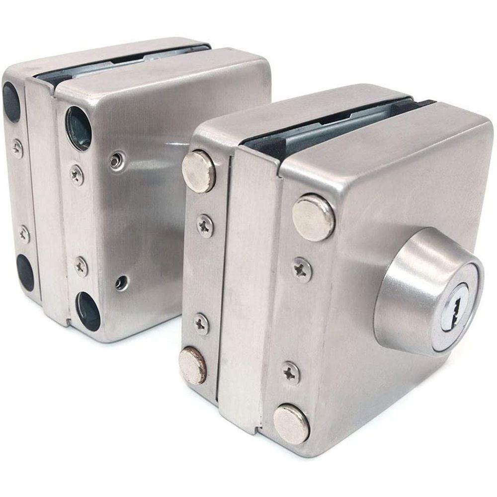 Anti-Theft Security Swing Sliding 4 Bolts 10-12mm Glass Lock Double Glass Door Lock Both Sides Open