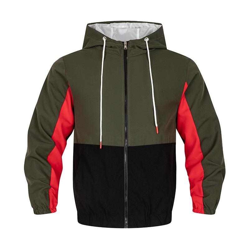 Men's Color Matching Coat Flight Suit Spring and Autumn Hooded Jacket Casual Fashion Men's Jacket