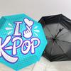 1PC I Love KPOP Automatic Open/Close Umbrella with Windproof, 8-Rib Sturdy Canopy, Durable Ribs, Fashionable Design, Outdoor Accessory, Fun Prin, Holi