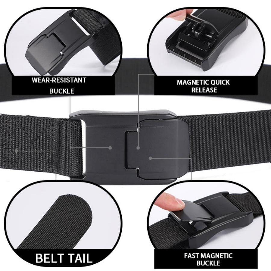 Neuer Stretch-Gürtel für Männer und Frauen mit Schnellverschluss-Schnalle, starker, echter Nylon-Unisex-Elastikgürtel, Overalls, Arbeitsgürtel