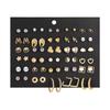 40 Pcs Gold Color Earring Set for Women Vintage Butterfly Heart Pearl Crystal Stud Earrings Korean 2025 New Simple Jewelry Gifts