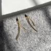 S Silver Needle High-end Sense Internet Celebrity Diamond Earrings, a Two-band Trendy New Stud Earrings Korean Ear Jewelry