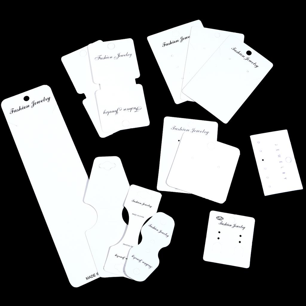 50pcs Earrings Display Card White Paper Jewelry Packaging Paperboard For DIY Necklace Bracelet Small Business Material Supplies