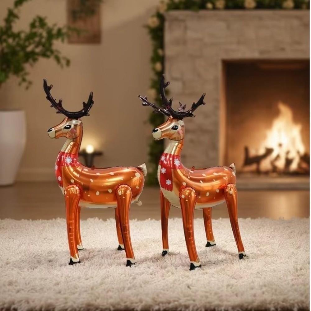 Standing Elk Garden Deer Balloon Aluminum Foil Party Balloon Decoration New Year Celebration