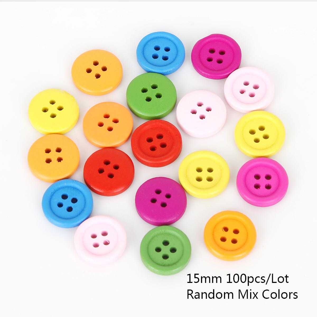 

Круглий ґудзик із 4 отворами 15–30 мм. Дерев’яні ґудзики. Ґудзики для скрапбукінгу. Поняття для шиття одягу. Аксесуари для одягу своїми руками. 15mm 100pcs різнокольоровий