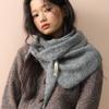 Big Size Wool Korean Style Knitted Triangular Scarf Women Winter Warm Headscarf Shawl Sold Color Neckerchief Kerchief Hijab