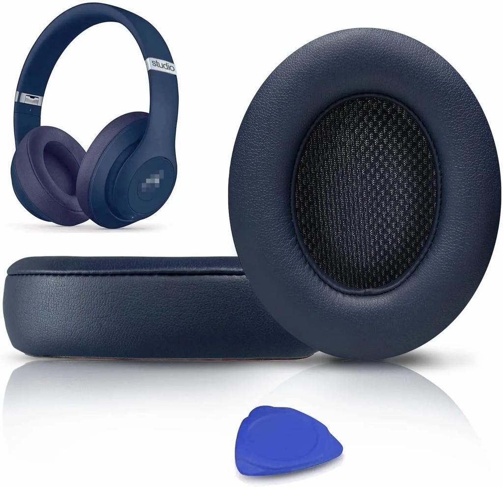 Náhradní náušníky pro Beats Studio 2 Studio 3 z proteinové kůže a paměťové pěny, náušníky, náhradní polštářky do uší pro sluchátka Beats Studio 2 Studio 3.