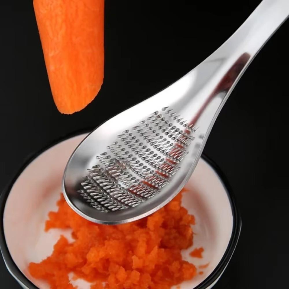 Manual Ginger Grater Spoon Stainless Steel Ginger Masher Garlic Grinder Spoon  Kitchen Tools