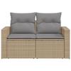 VidaXL Garden Sofa with Cushions 2-seater Beige Braided Resin 366105
