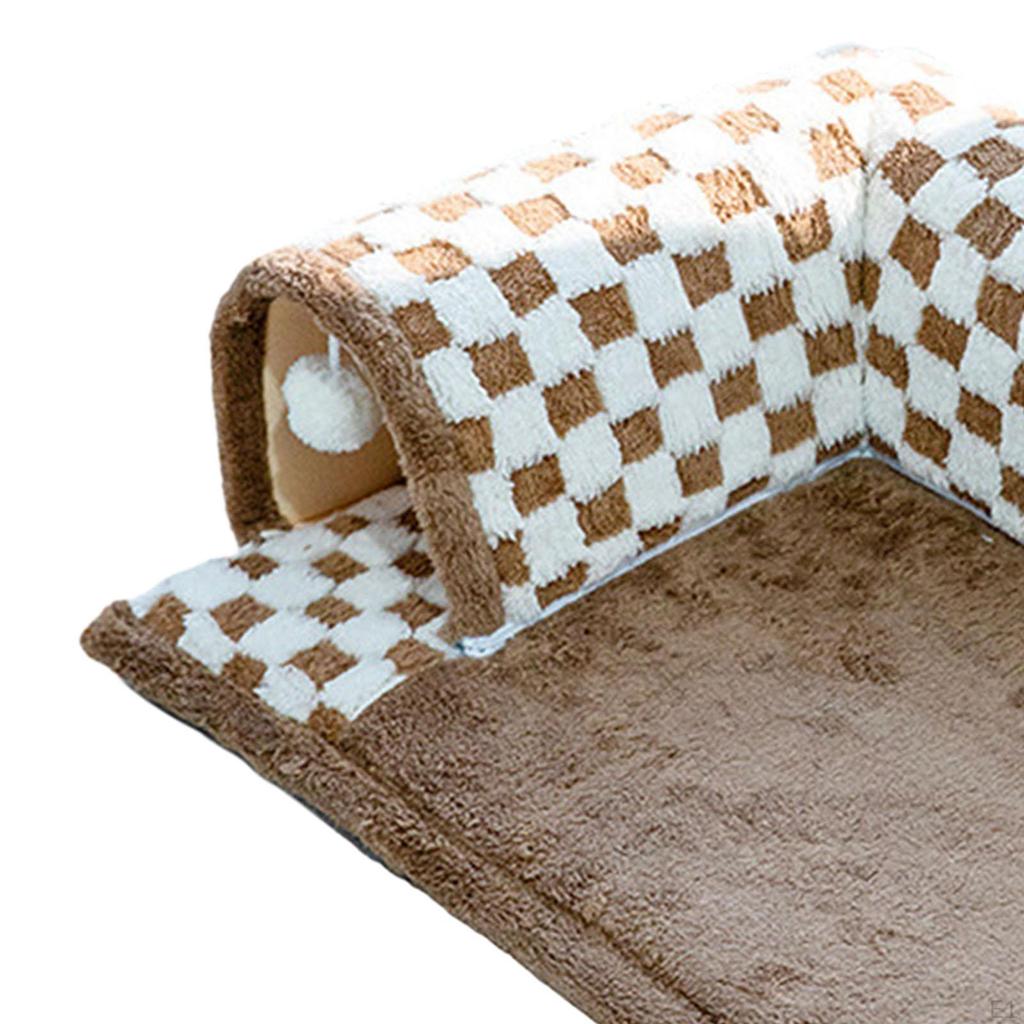 2 In 1 Cat Bed Play Tunnel Sleeping Mat with Removable Kitty Training Interactive Toy