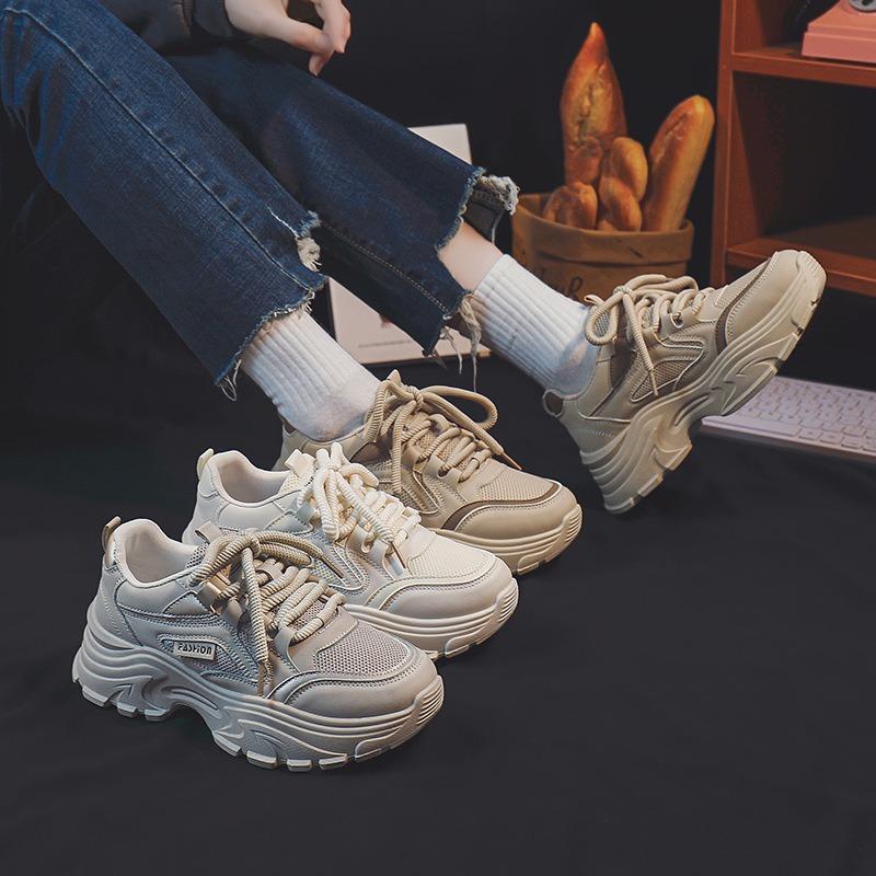 Dad Shoes Women's Spring New Student Trendy Versatile Platform Single Shoes Spring and Autumn Casual Shoes