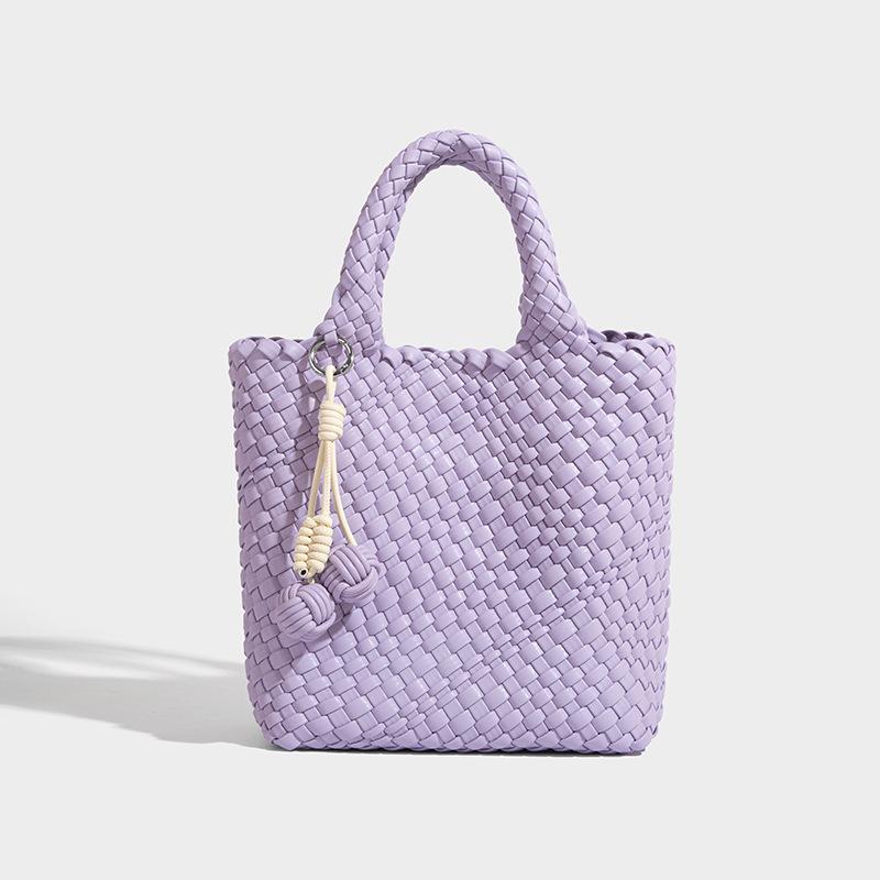 New niche woven basket bag, hand-woven women's bag, casual versatile hand-held bucket bag