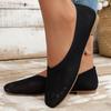 New Style Pointed-toe Breathable Flat Shoes for Women, Soft-soled Large-size Fly-knit Work Shoes