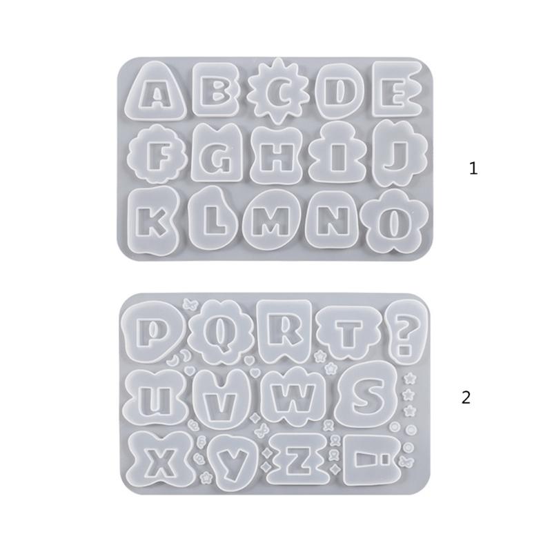 Letter Resin Shaker Mold DIY Quicksand Casting Epoxy Silicone Mold Resin Epoxy Jewelry Molds for Pendant Decors Crafts