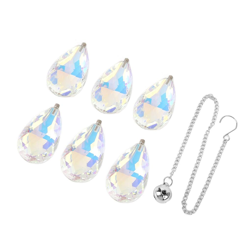     Colorful Six Leaf Flower Prism Pendant Window Hanging Ornament for Home Garden Wedding Patio   Decor