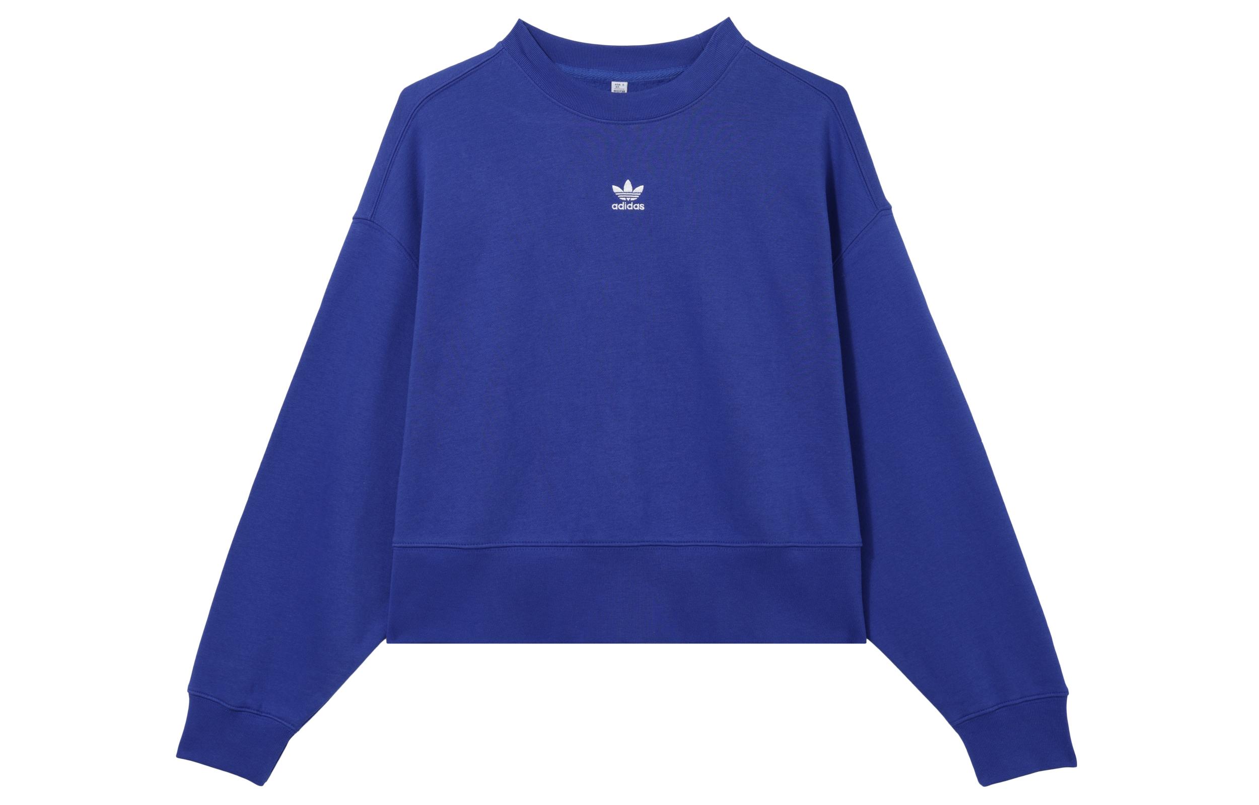 

Adidas Originals Sweatshirts Women s Fluorescent Blue Crew Neck Moderate Regular IA6501 XL
