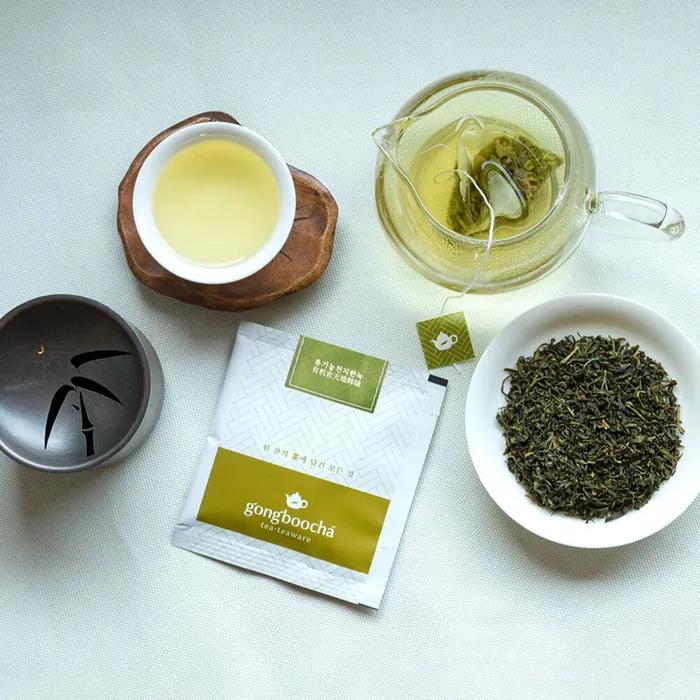 Organic Cheonjihannok Triangle Tea Bag for Study (Korean Green Tea Hadong Green Tea)