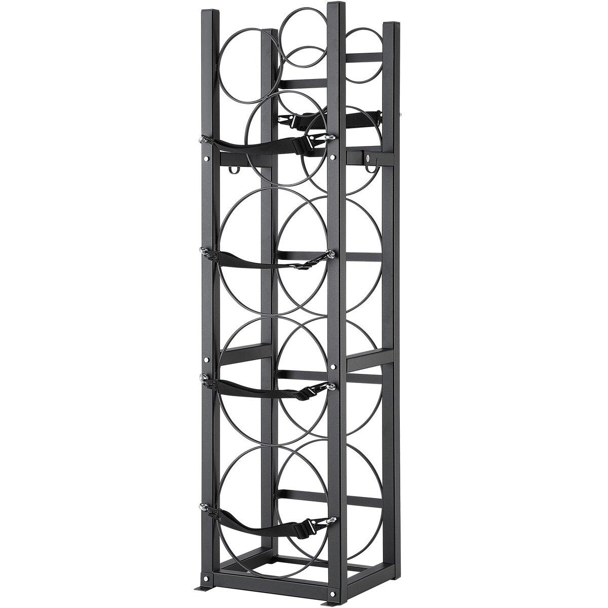 Suport pentru rezervoare de agent frigorigen, cu 3 x 30 lbs și alte 3 rezervoare mici pentru sticle, Suport pentru cilindri 12,79x12,99x47,12 țoli, Suport și suporturi pentru cilindri de agent frigorigen