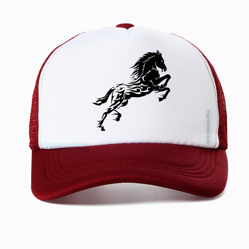 Handsome Horse Unisex Baseball Net Cap Spring Summer Outdoor Adjustable Breathable Sunscreen Hat