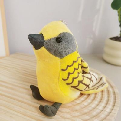 14cm Kawaii Bird Warbler Pendant Keychain Plush Toy Mini Artificial Bird Stuffed Doll Lifelike Bag Decor Kid Birthday Xmas Gift