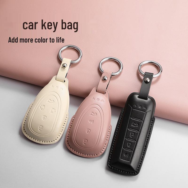 Great Wall Wey Blue Mountain 3D PU Leather Key Pouch with Car Remote Key Buckle