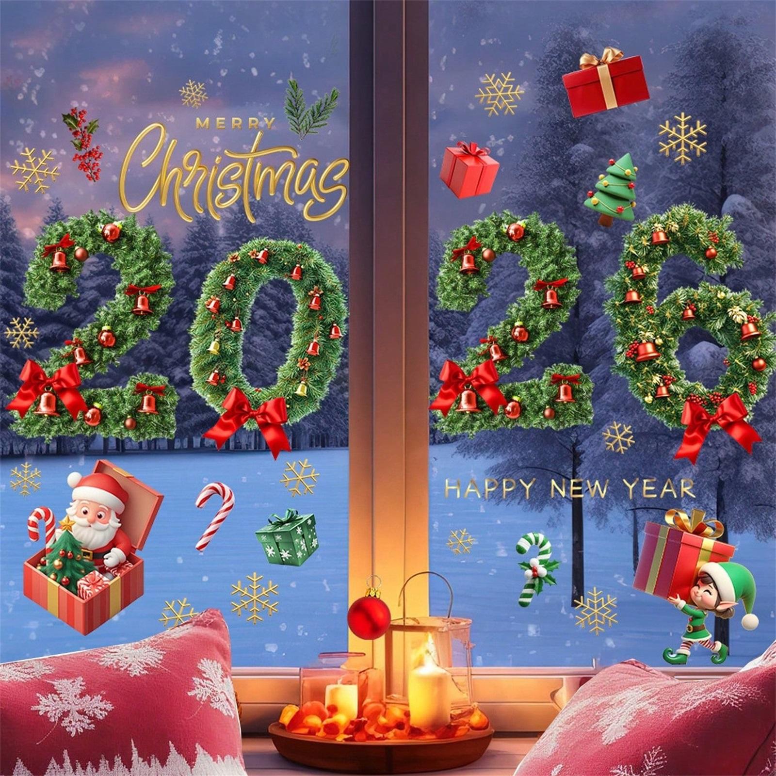 

Christmas Santa ClausChristmas Gift 2026 Combination Wall Stickers Window Stickers New Year Stickers One Size
