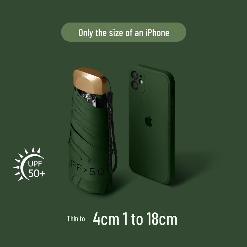 

Xiaohongshu Women s Dual-Use Sunscreen Umbrella - UV Protection, Portable Five-Fold Design