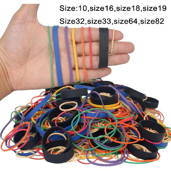 HAIDIBAO-Rubber Bands Assorted Sizes multicolor Elastic Rubber Bands Office Supplies 0.5lbs