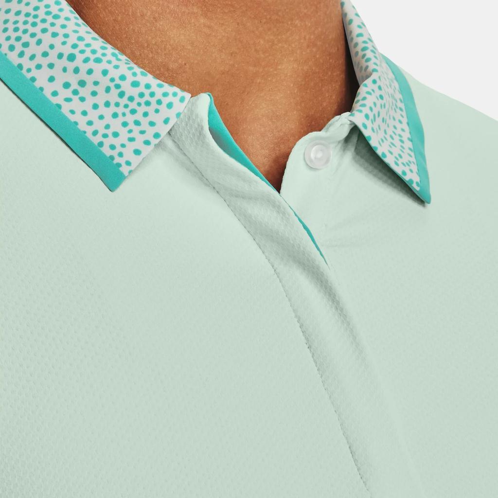 Under Armour Solid Color Polo Shirt Women Tops Sea-Mist-Green 1370132-936