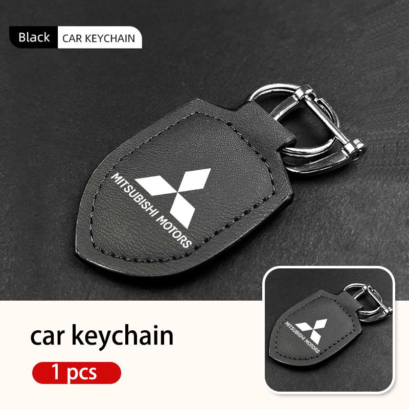For Mitsubishi Fashion Leather Car Keychain Retro Style Keyrings Accessories Outlander Lancer L200 ASX Pajero Grandis Eclipse