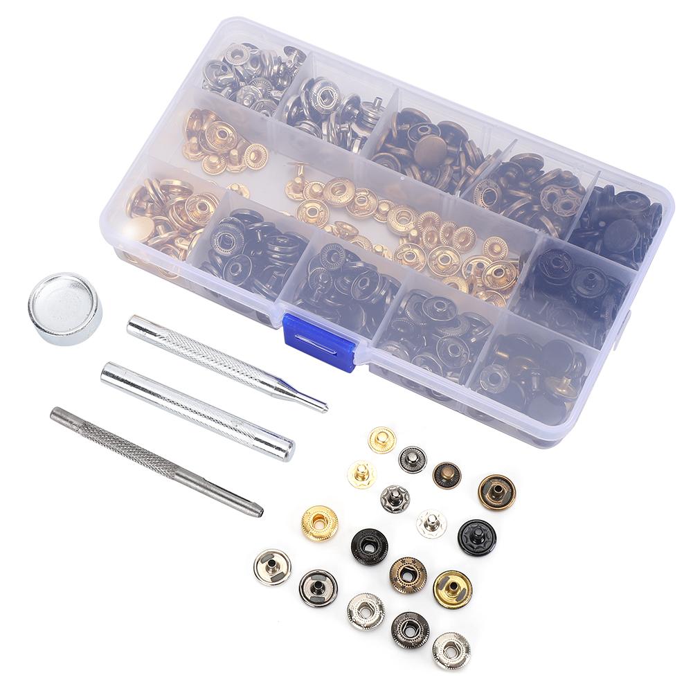 

120 комплектов кнопок, набор из 6 цветных кожаных металлических кнопок, инструменты для установки кнопок 633#