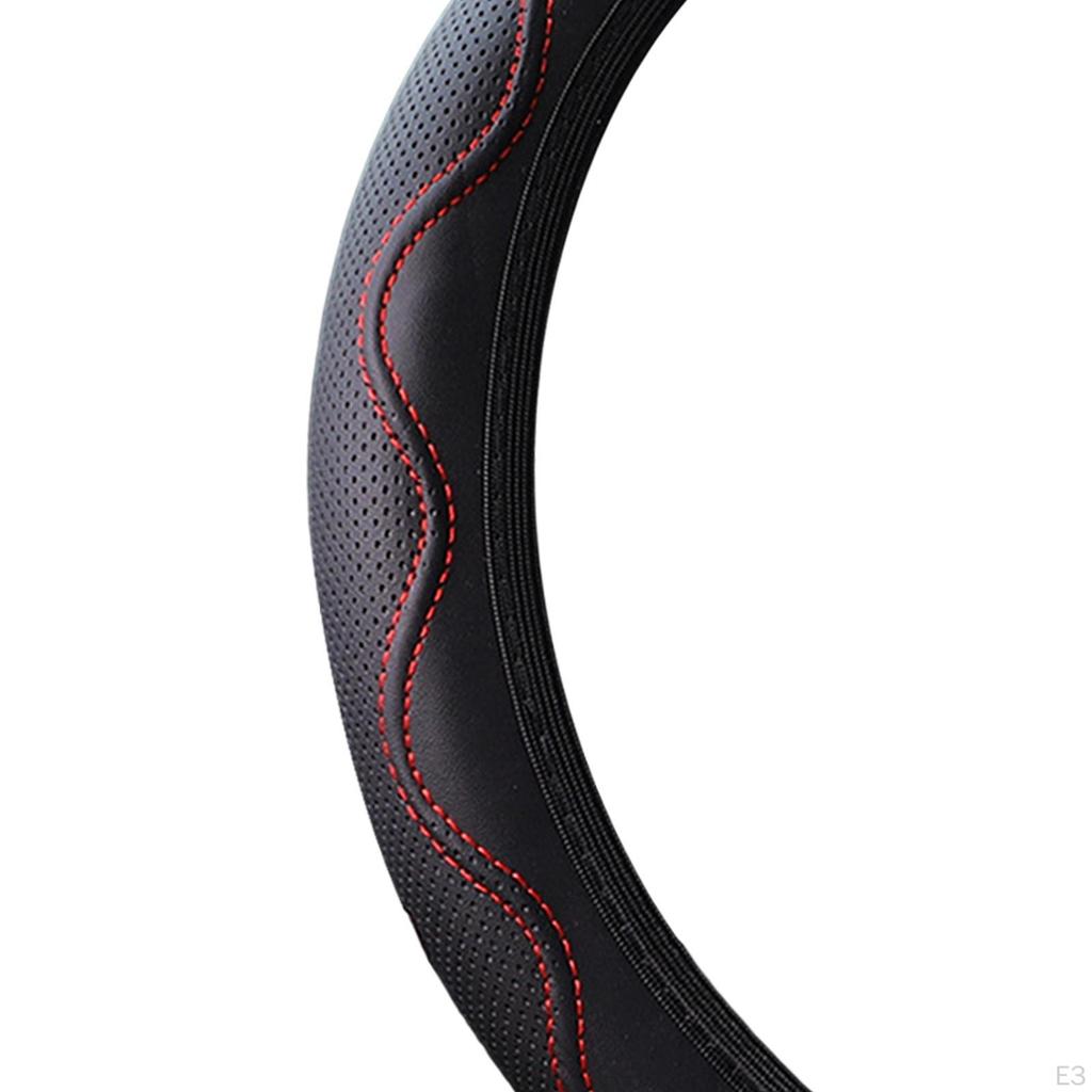 Auto Steering Wheel Cover Anti Slip Professional Stitching Suitable for All Seasons Easily Install