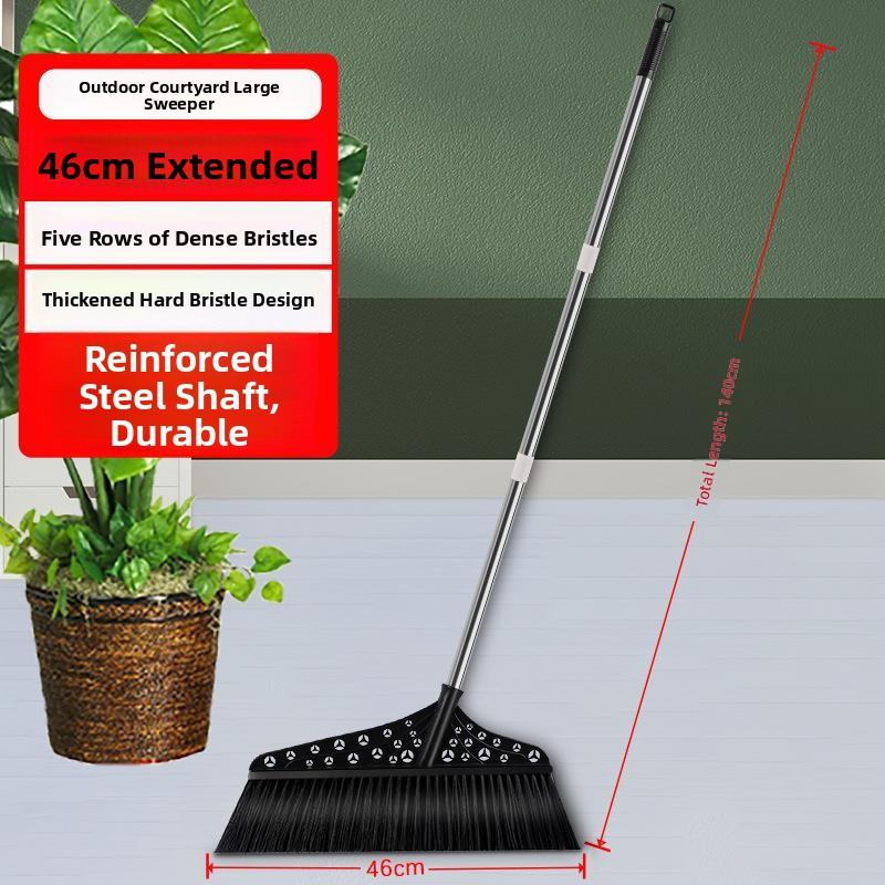 Extra Large Garden Sweeper Long Handle Outdoor Yard Dustpan Big Broom for Cement Floor Special Large Size Household Cleaning ...