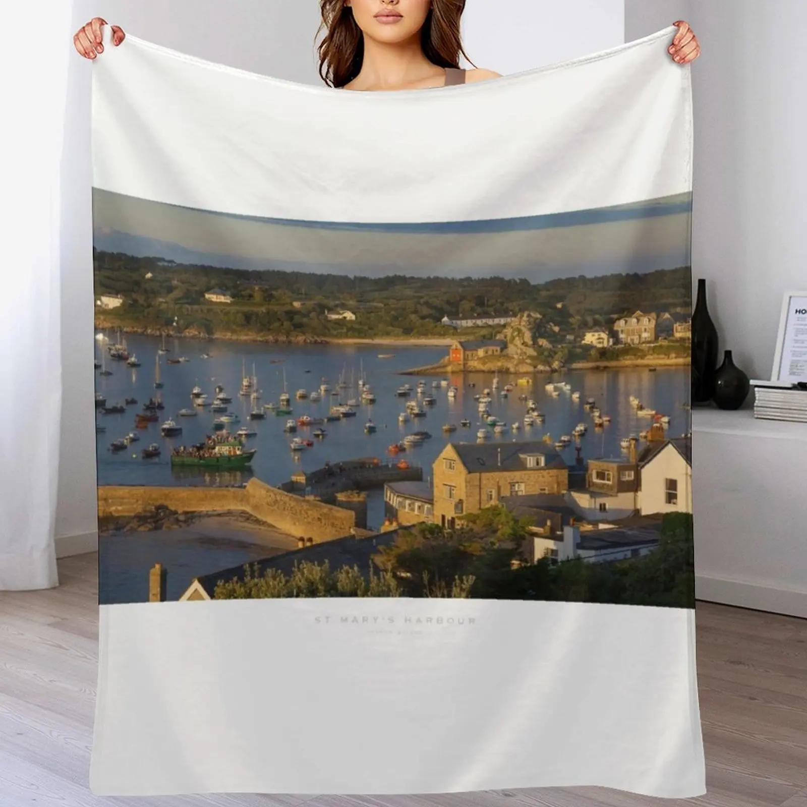 St Marys Isles of Scilly Throw Blanket Multi Purpose Soft Warm Blanket for Home Travel 102x76cm(40x30in)