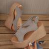 Sandalen Damen Frühling und Sommer Bequem Lässig Netz Damen Schuhe Plateau Keilabsatz Große Größe Sportsandalen