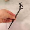 Exquisitely Carved Ebony & Sandalwood Hairpin - Ancient Chinese Style Accessory for Updos and Hanfu Headdress